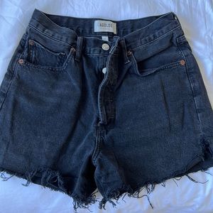 Agolde black denim shorts